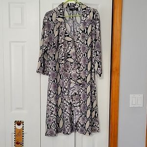 Attitudes by Renee knee length snakeskin print 3/4 sleeve dress size large